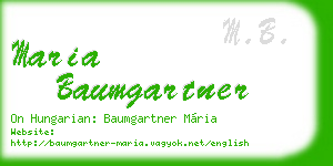 maria baumgartner business card